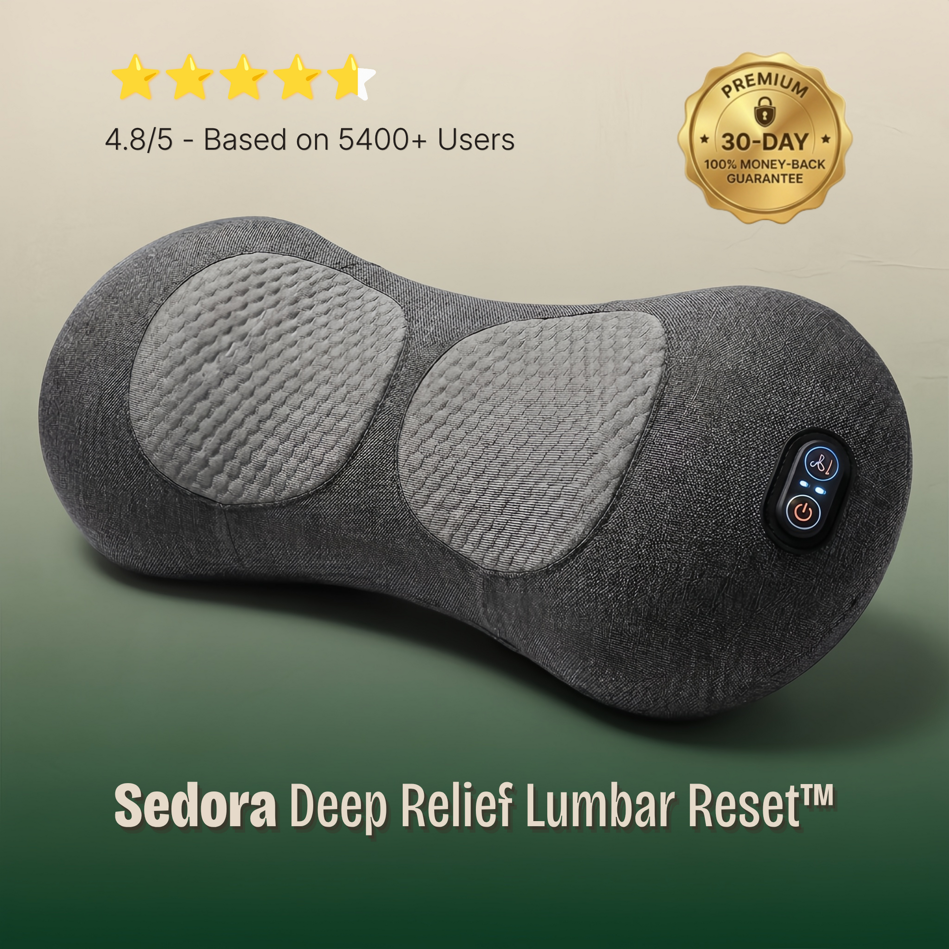Lumbar support pillow for lower back pain relief and spinal alignment